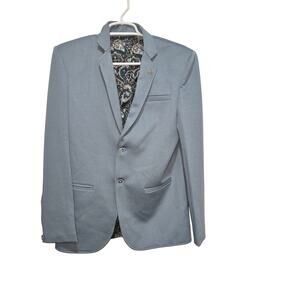 Syclone Ethnic Wear Light Blue Paisley Lined Blazer Men’s Small